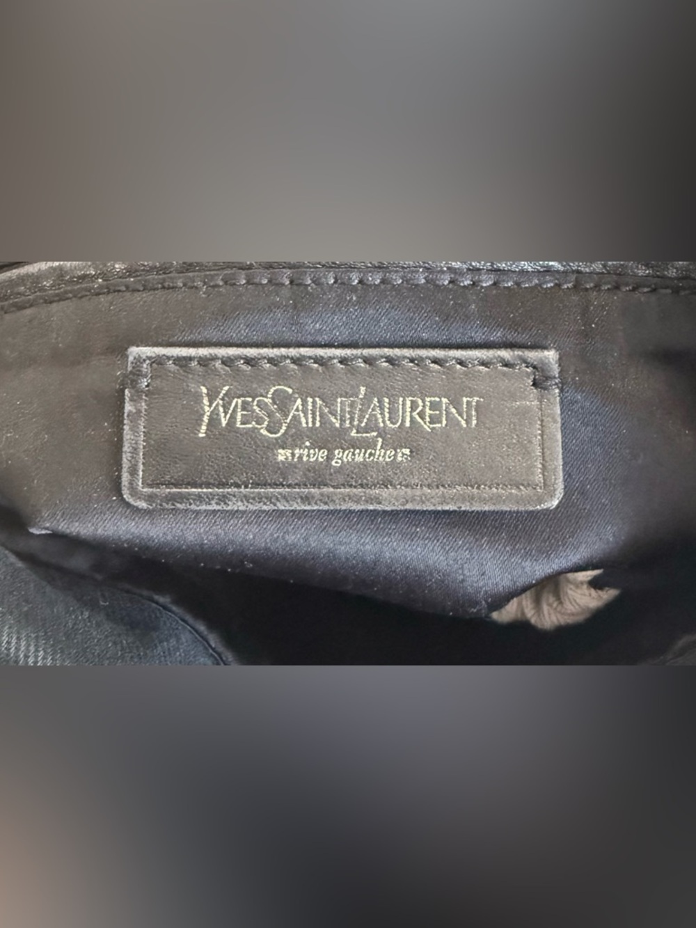 Yves Saint Laurent Rive Gauche Velvet Trimmed Denim Kahala Tote Bag - Picture 11 of 12